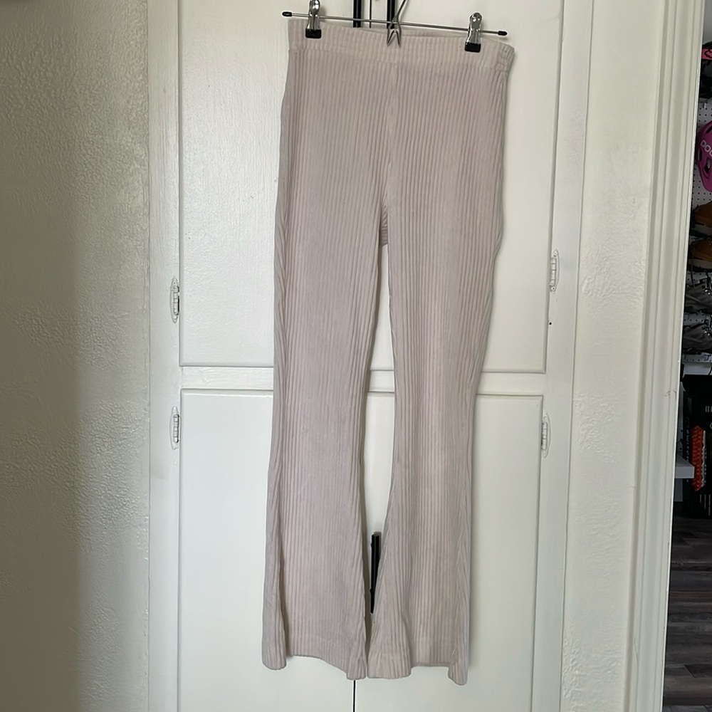 Ribbed flared pants
